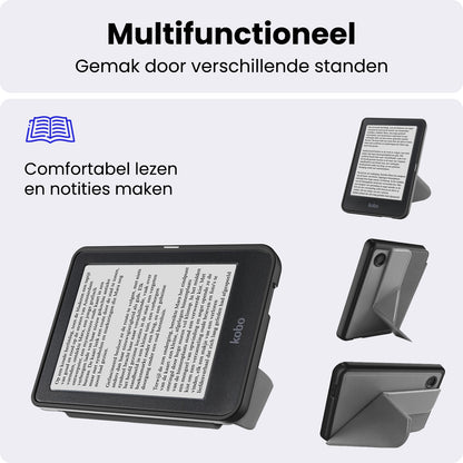 Kobo Clara 2E Trifold Bookcase Hoes - Grijs