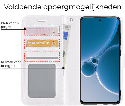 OnePlus Nord 3 Hoesje Bookcase Cover met Kaarthouder - Wit