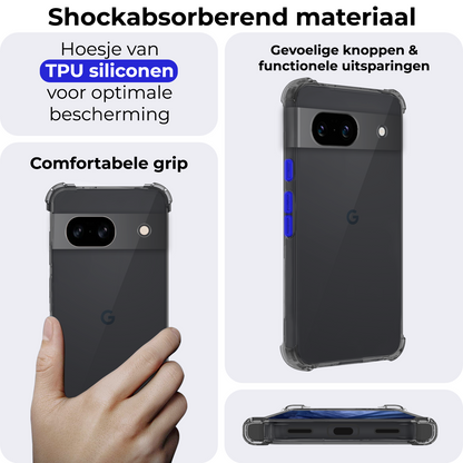 Google Pixel 8a Hoesje Shock Proof Siliconen - Transparant