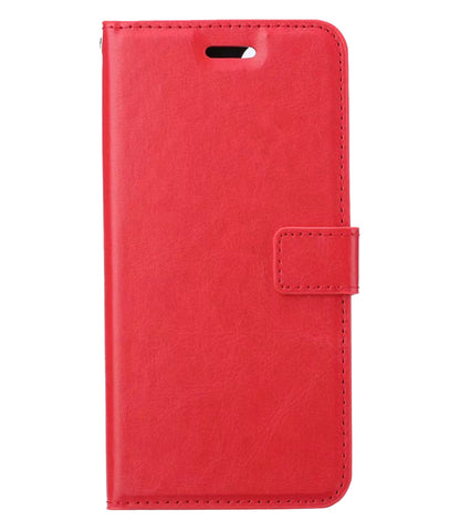 iPhone 13 Pro Max Hoesje Bookcase Cover met Kaarthouder - Rood