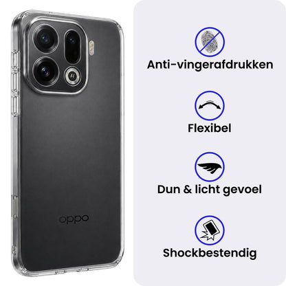 OPPO Find X9 Pro Hoesje Siliconen Backcover Lichtgewicht - Transparant