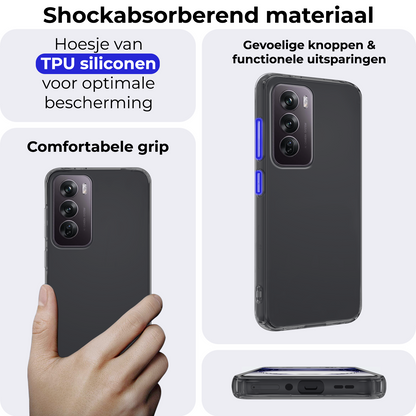 OPPO Reno 12 Pro Hoesje Siliconen Backcover Lichtgewicht - Transparant