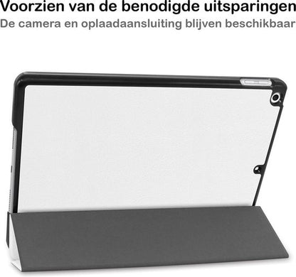 iPad 10.2 2020 Trifold Bookcase Hoes - Wit