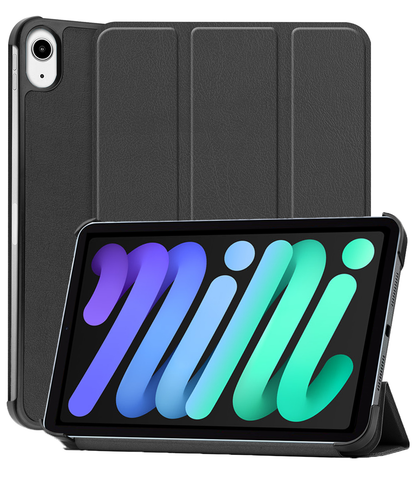 iPad Mini 7 Trifold Bookcase Hoes - Zwart