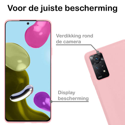 Xiaomi Redmi Note 11 Hoesje Siliconen Backcover Lichtgewicht - Lichtroze