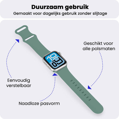 Apple Watch 1, 2, 3, 4, 5, 6, 7, 8, 9, SE - 38/40/41 mm Bandje Siliconen met verstelbare polsband - Cactus
