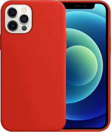 iPhone 12 Pro Max Hoesje Siliconen Backcover Lichtgewicht - Rood