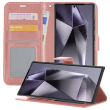 Samsung S24 Ultra Hoesje Bookcase Cover met Kaarthouder - Rosé goud