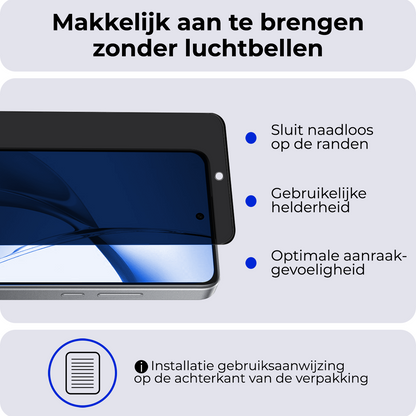 OnePlus Nord CE 4 Screenprotector Gehard Glas - Privacy