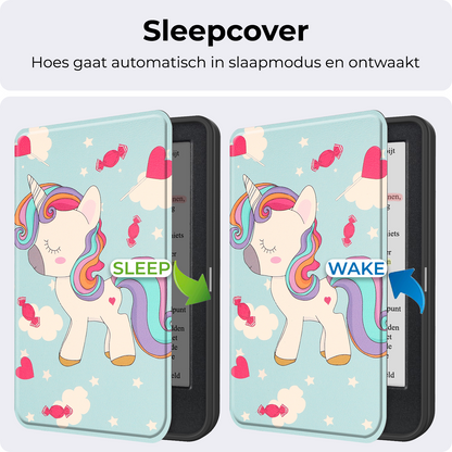 Kobo Clara Colour Bookcase Hoes Shockabsorberend - Eenhoorn