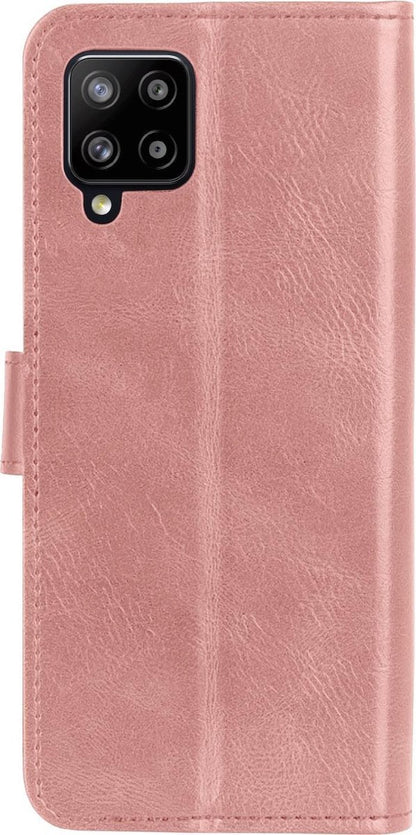 Samsung A12 Hoesje Bookcase Cover met Kaarthouder - Rosé goud