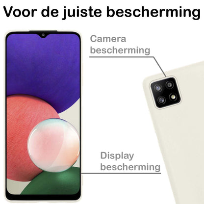Samsung A22 4G Hoesje Siliconen Backcover Lichtgewicht - Wit