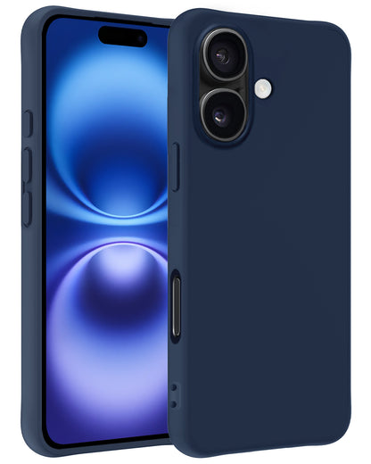 iPhone 16 Plus Hoesje Siliconen Backcover Lichtgewicht - Donkerblauw