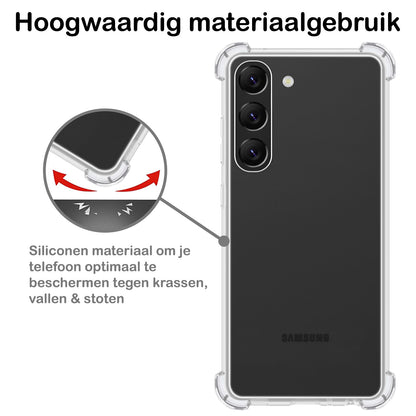 Samsung S23 Hoesje Shockproof Backcover Siliconen - Transparant