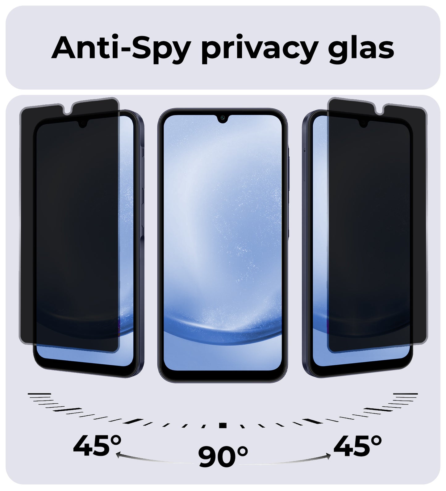 Samsung A25 Screenprotector Privacy Tempered Glass