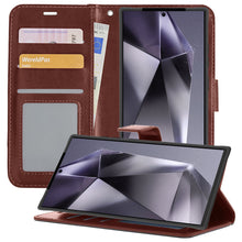 Samsung S24 Ultra Hoesje Bookcase Cover met Kaarthouder - Bruin
