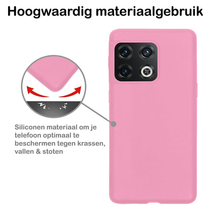 OnePlus 10 Pro Hoesje Siliconen Backcover Lichtgewicht - Lichtroze