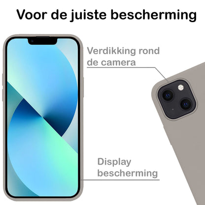 iPhone 14 Hoesje Siliconen Backcover Lichtgewicht - Grijs