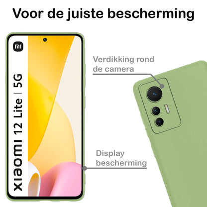 Xiaomi 12 Lite Hoesje Siliconen Backcover Lichtgewicht - Groen