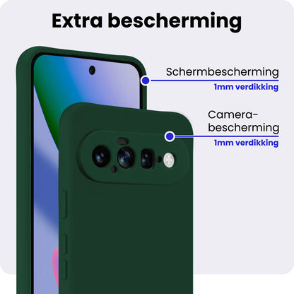 Google Pixel 11 Hoesje Siliconen Backcover Lichtgewicht - Donkergroen