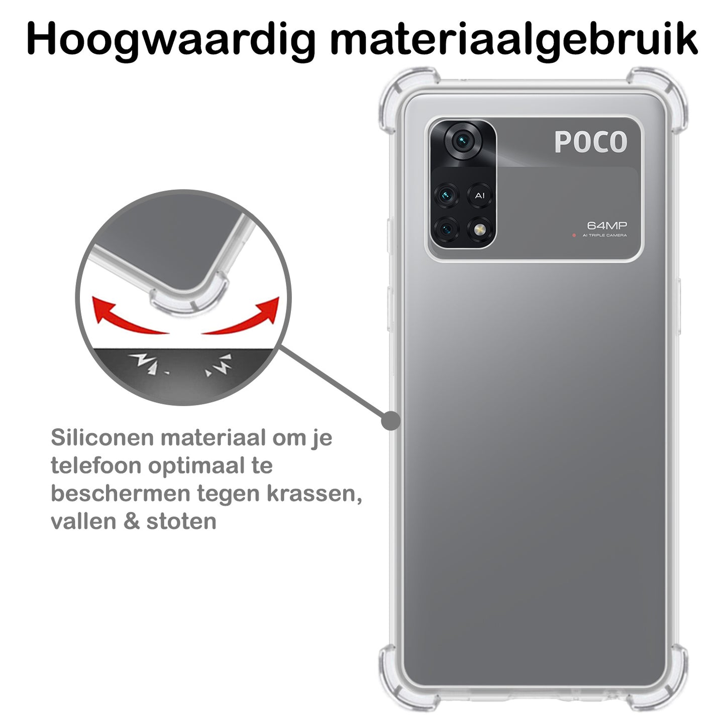 Poco M4 Pro 4G Hoesje Shock Proof Siliconen - Transparant