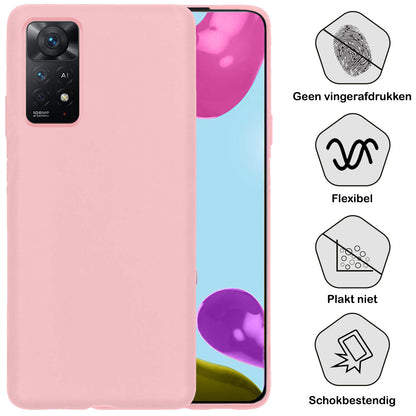 Xiaomi Redmi Note 11 Hoesje Siliconen Backcover Lichtgewicht - Lichtroze