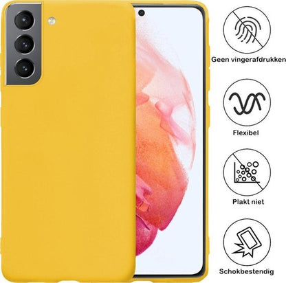Samsung S21 Plus Hoesje Siliconen Backcover Lichtgewicht - Geel