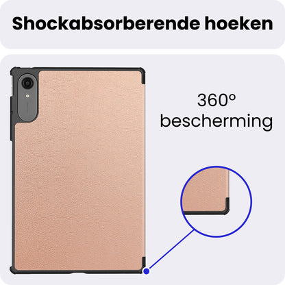 Lenovo Idea Tab Pro Gen 2 Trifold Bookcase Hoes - Rosé goud