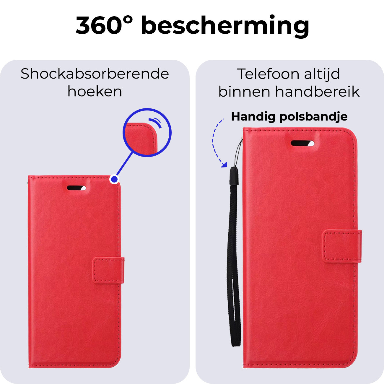 Samsung A55 Hoesje Book Case Kunstleer - Rood