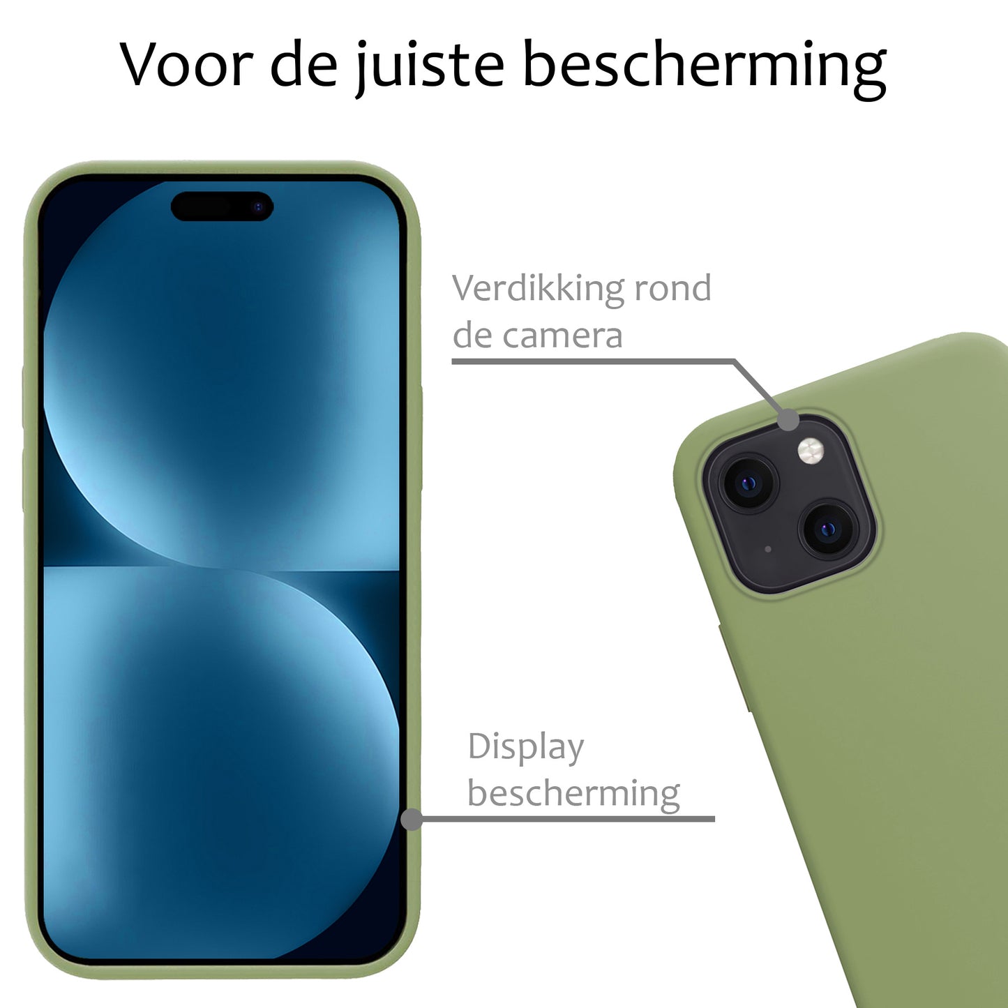 iPhone 15 Plus Hoesje Siliconen - Groen