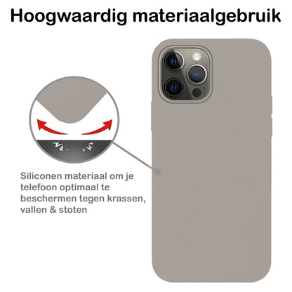 iPhone 14 Pro Max Hoesje Siliconen Backcover Lichtgewicht - Grijs