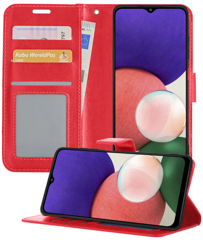 Samsung M22 Hoesje Bookcase Cover met Kaarthouder - Rood