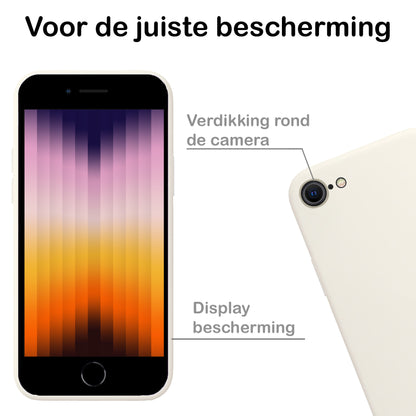 iPhone SE 2022 Hoesje Siliconen Backcover Lichtgewicht - Wit