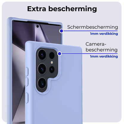 Samsung S24 Ultra Hoesje Siliconen Backcover Lichtgewicht - Lichtblauw