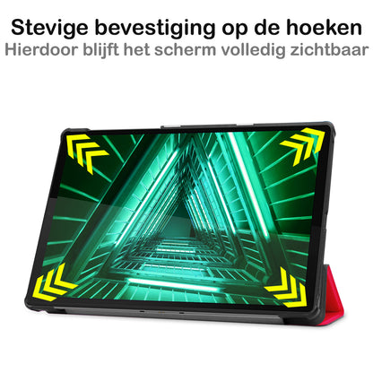 Lenovo Tab M10 FHD Plus 2nd Gen Trifold Bookcase Hoes - Rood