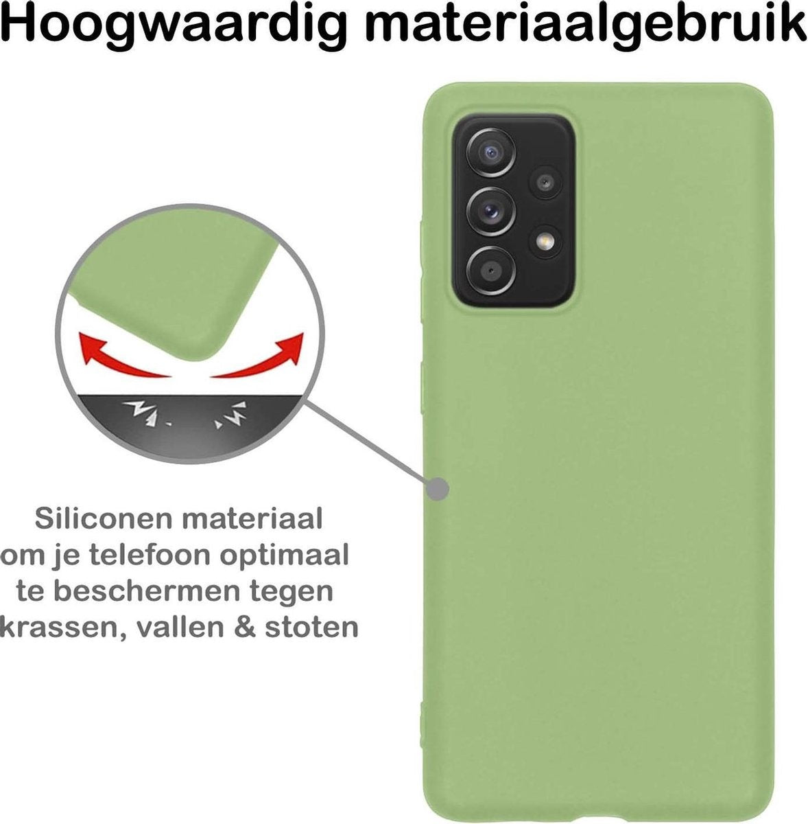 Samsung A52 Hoesje Siliconen - Groen