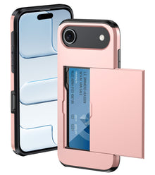 iPhone Air Hoesje Kaarthouder Hard Case Shockproof - Rosé goud