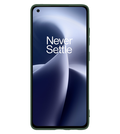 OnePlus Nord 2T Hoesje Siliconen Backcover Lichtgewicht - Donkergroen
