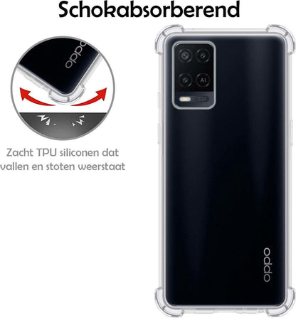 OPPO A54 Hoesje Shockproof Backcover Siliconen - Transparant
