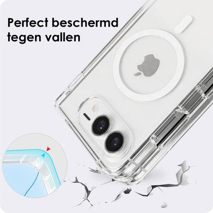 iPhone Duo Hoesje Geschikt voor Magsafe Backcover Shockproof - Transparant