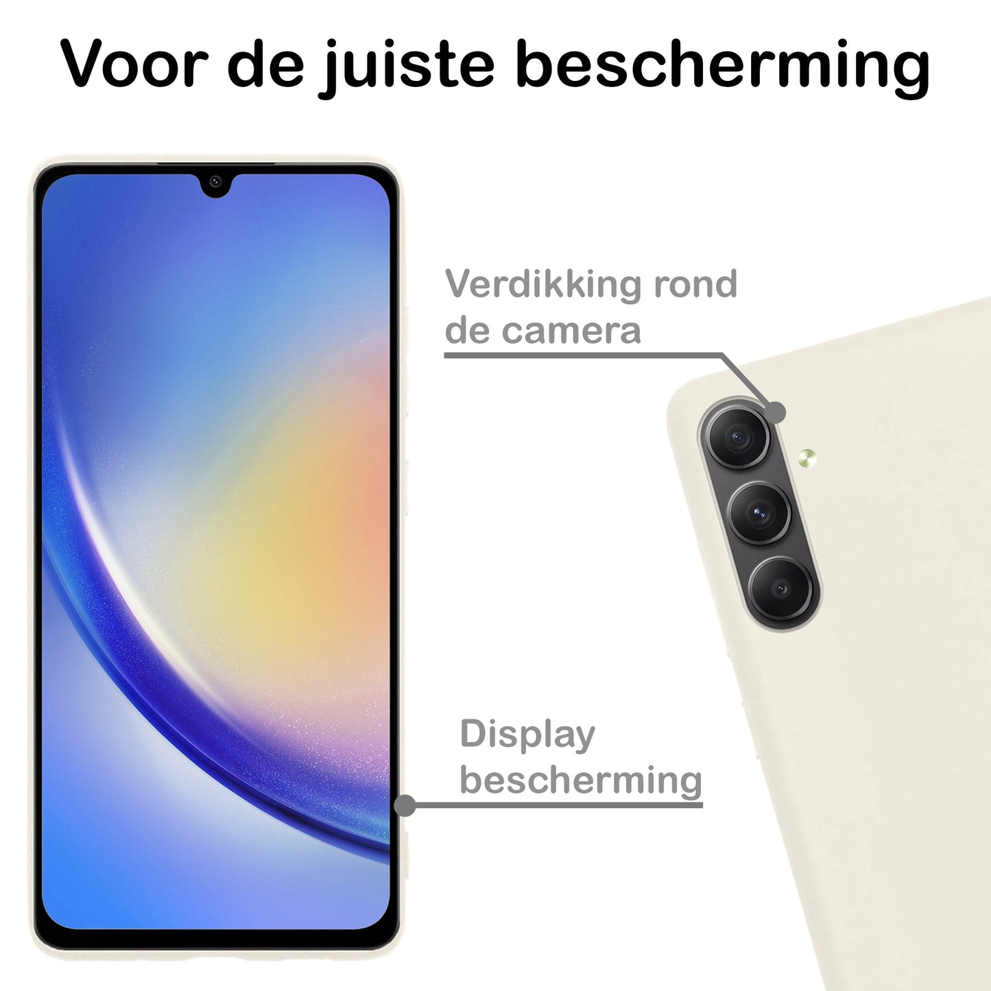 Samsung A34 Hoesje Siliconen - Wit