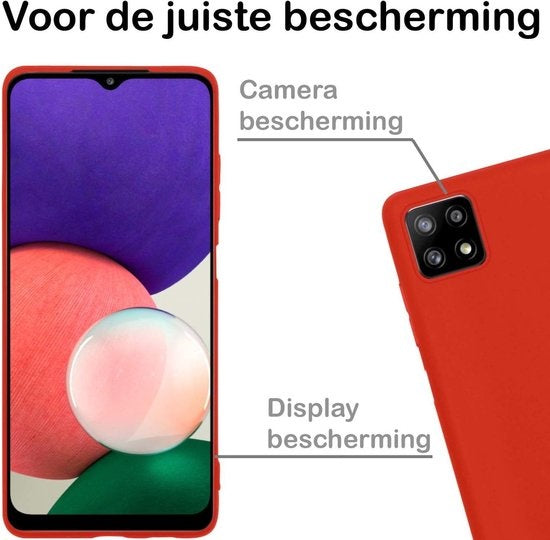 Samsung A22 5G Hoesje Siliconen - Rood