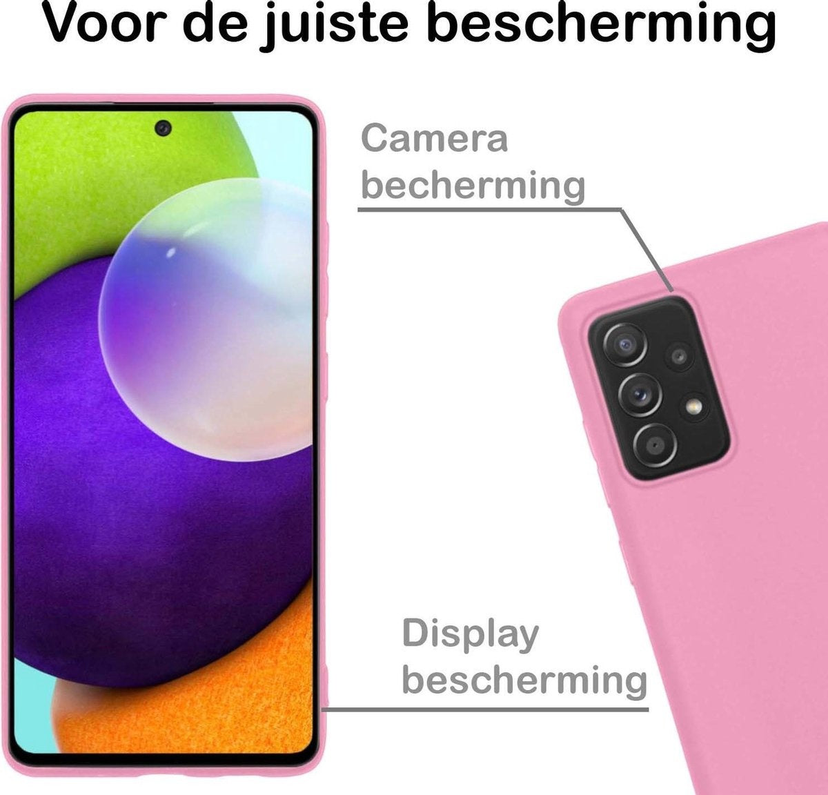 Samsung A52 Hoesje Siliconen - Lichtroze