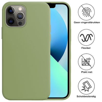 iPhone 14 Pro Hoesje Siliconen Backcover Lichtgewicht - Groen