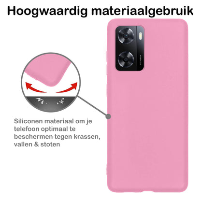 OPPO A57s Hoesje Siliconen - Lichtroze