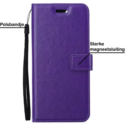 Samsung M22 Hoesje Bookcase Cover met Kaarthouder - Paars