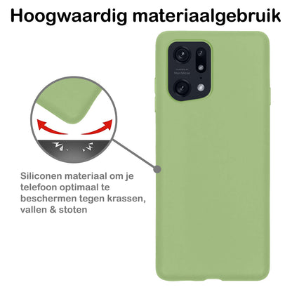 OPPO Find X5 Pro Hoesje Siliconen Backcover Lichtgewicht - Groen