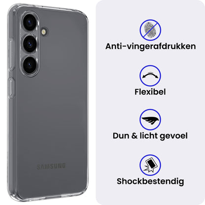 Samsung S25 Plus Hoesje Siliconen Backcover Lichtgewicht - Transparant