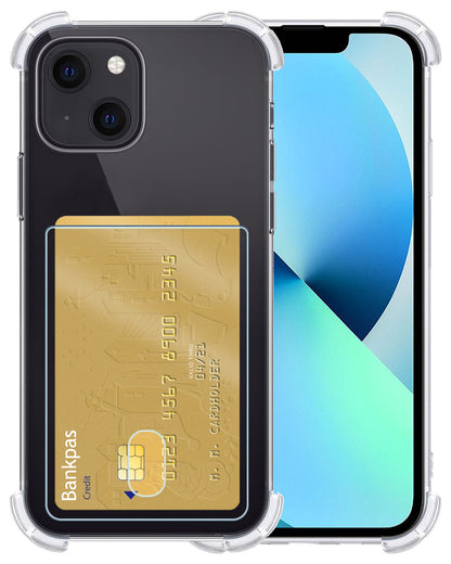 iPhone 13 Mini Hoesje Kaarthouder Backcover Shockproof - Transparant