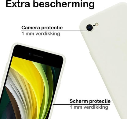 iPhone 8 Hoesje Siliconen Backcover Lichtgewicht - Wit